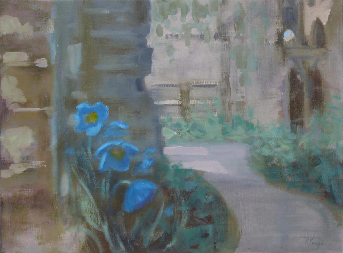 'Garden in the Ruins' (ii) oil by R Payn