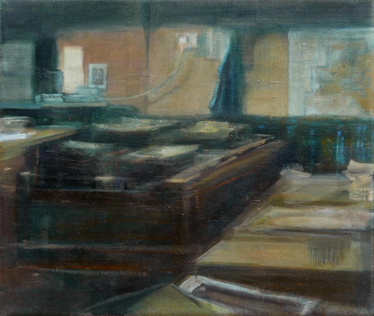 oil painting by Rebecca Payn, 'Studio' (vi)