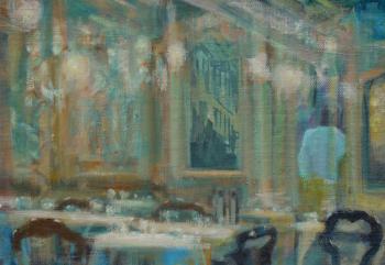 oil painting by Rebecca Payn 'Cafe - Waiter'