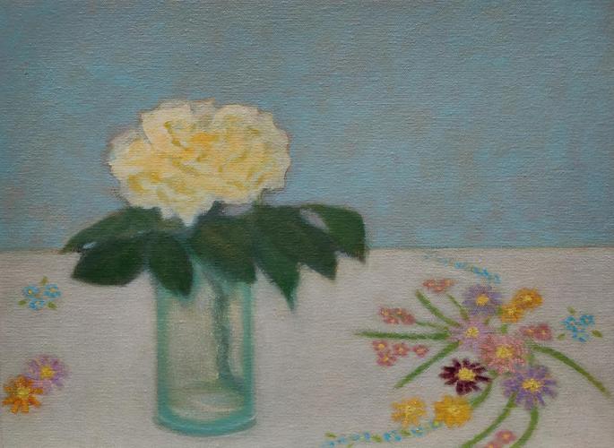 'Hand Embroidered' (Daisies) R Payn