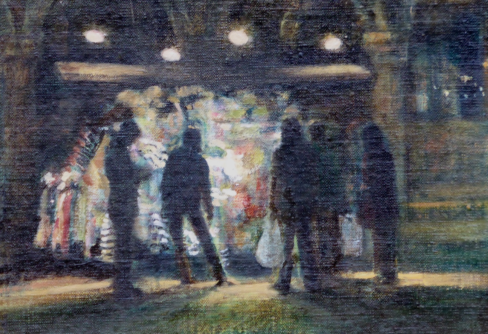 'Lights and Souvenirs' oil by R Payn