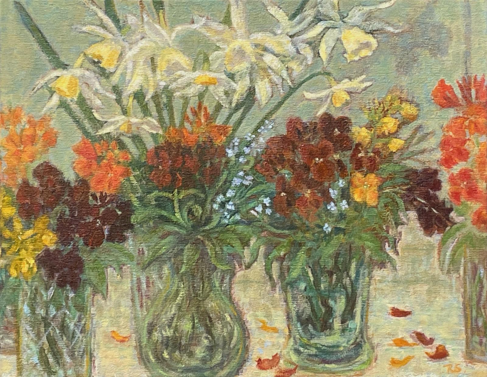 'From the Garden, April' oil on canvas, Rebecca Stones